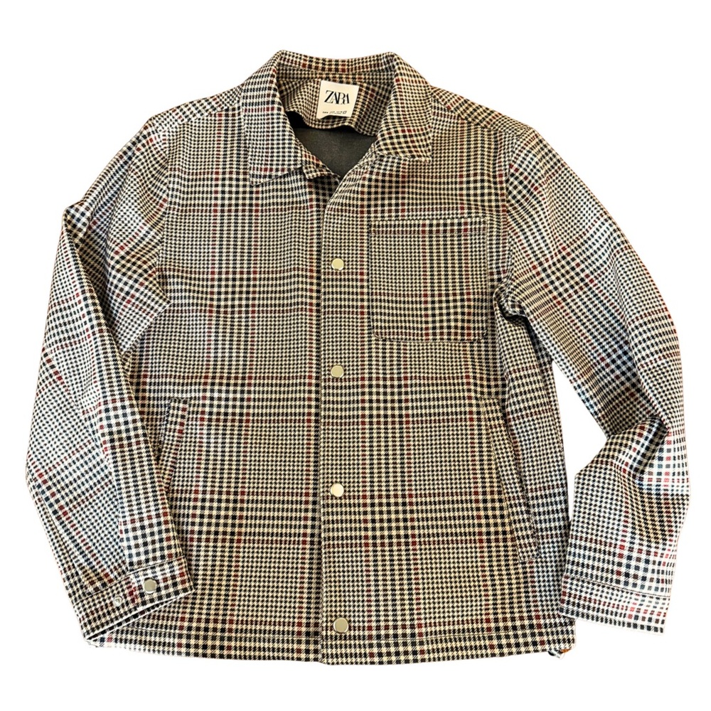 ZARA Checkered Classic Style Snap Button Jacket